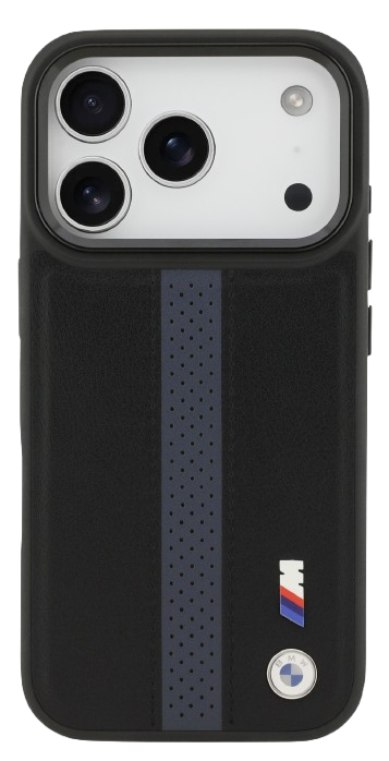 BMW CARCASA MAGSAFE BLUE STRIPE IPHONE 17 PRO NEGRO