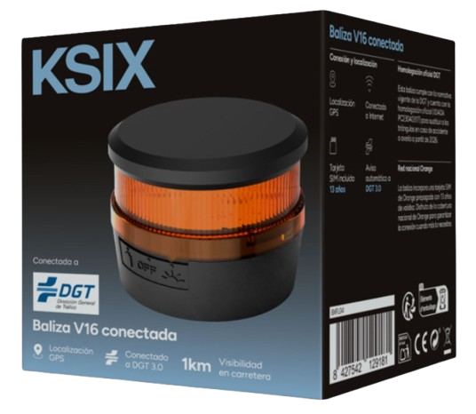 KSIX BALIZA V16 SOS HOMOLOGADA SIM INCLUIDA HASTA 2038