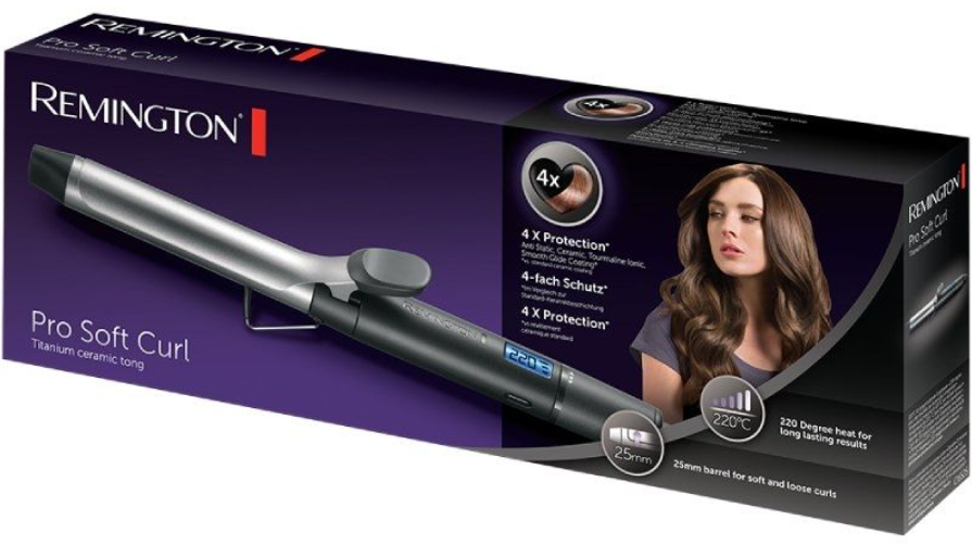 REMINGTON RIZADOR DE PELO CI6525 PRO SOFT CURL PLATEADO
