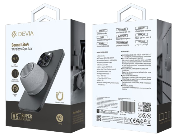 DEVIA  ALTAVOZ BLUETOOTH MAGNETICO SOUND LITE 4 NEGRO