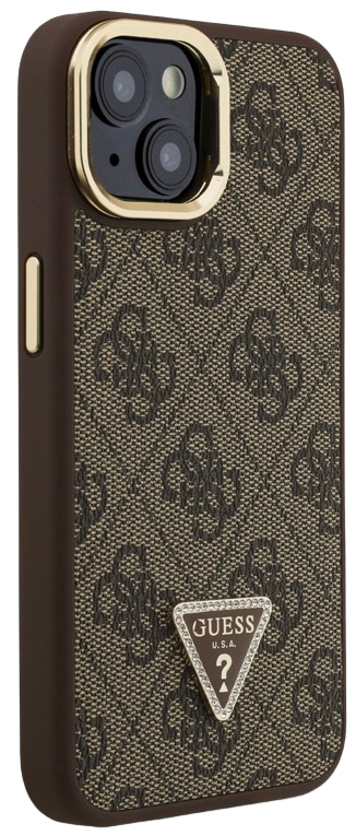 GUESS CARCASA MAGSAFE 4G TRIANGLE SOPORTE CAMARA IPHONE 14 MARRON