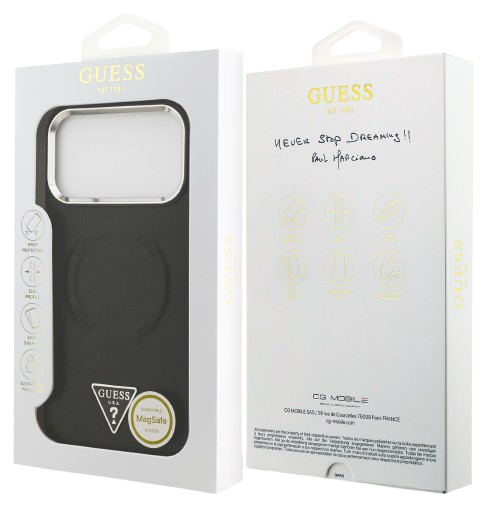 GUESS CARCASA MAGSAFE TRIANGLE IPHONE 17 PRO MAX NEGRO