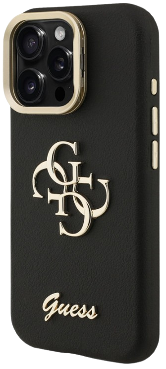 GUESS CARCASA GRAINED 4G CON SOPORTE DE CAMARA IPHONE 16 PRO MAX NEGRO