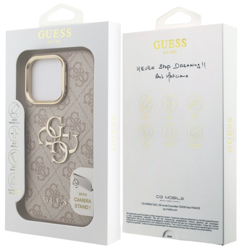 GUESS CARCASA 4G SOPORTE CAMARA IPHONE 16 PRO MAX PINK