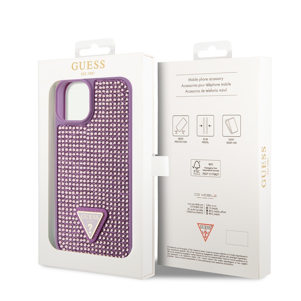 GUESS CARCASA RHINESTONE IPHONE 13 LILA