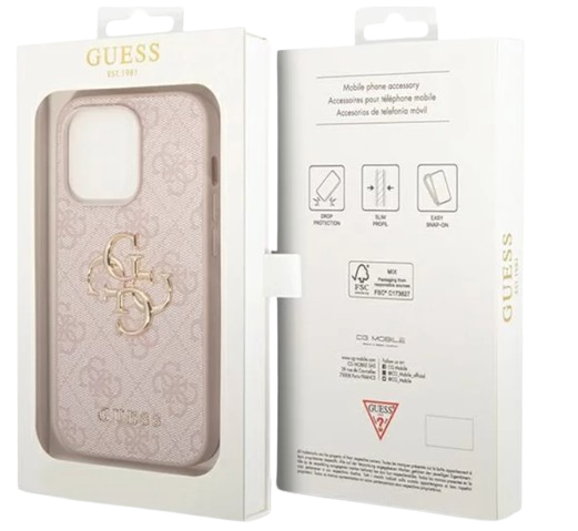 GUESS CARCASA BIG LOGO IPHONE 16 PRO ROSA