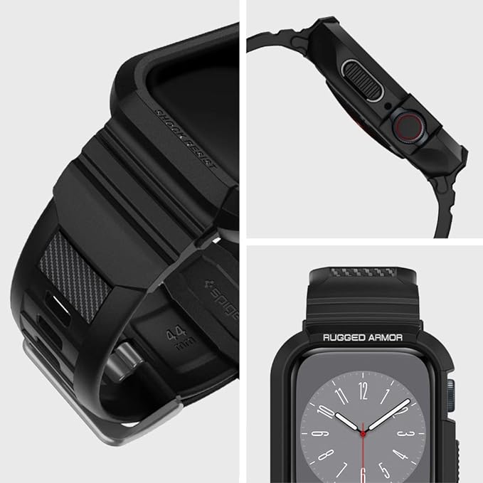 SPIGEN CARCASA/CORREA RUGGED ARMOR PRO APPLE WATCH 44/45mm NEGRO