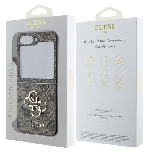 GUESS carcasa 4G CHARMS SAMSUNG FLIP 5 MARRON