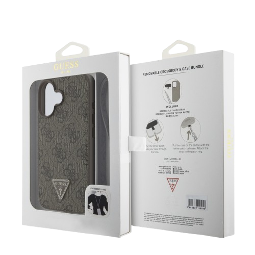 GUESS CARCASA STRASS CROSSBODY IPHONE 16 MARRON