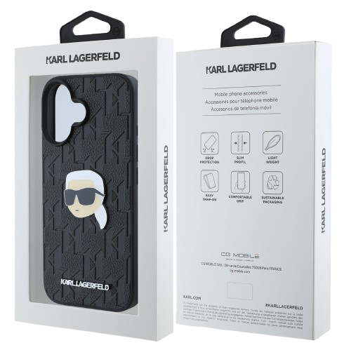 KARL LAGERFELD CARCASA KARL IPHONE 16 NEGRO