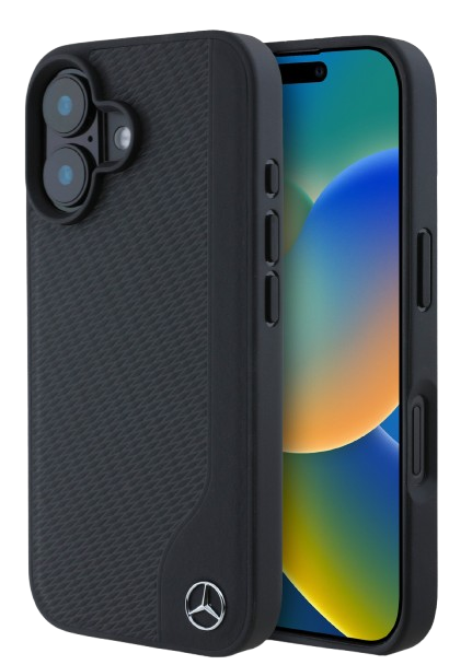 MERCEDES BENZ CARCASA MAGSAFE WOOD IPHONE 16 NEGRO