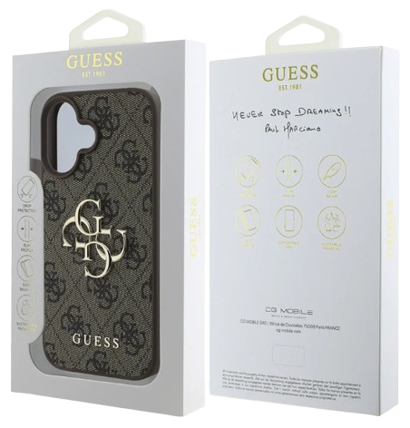 GUESS CARCASA BIG LOGO IPHONE 16 PLUS MARRON