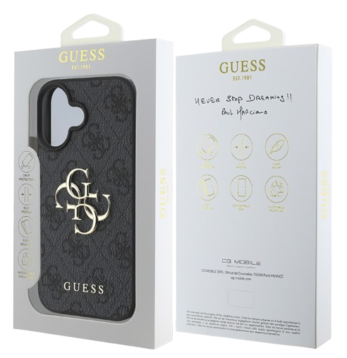 GUESS CARCASA BIG LOGO IPHONE 16 PLUS NEGRO