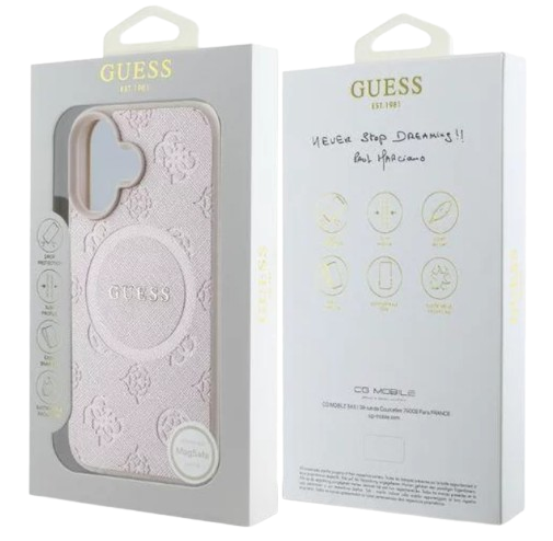 GUESS CARCASA MAGSAFE PEONY CLASSIC IPHONE 16 ROSA