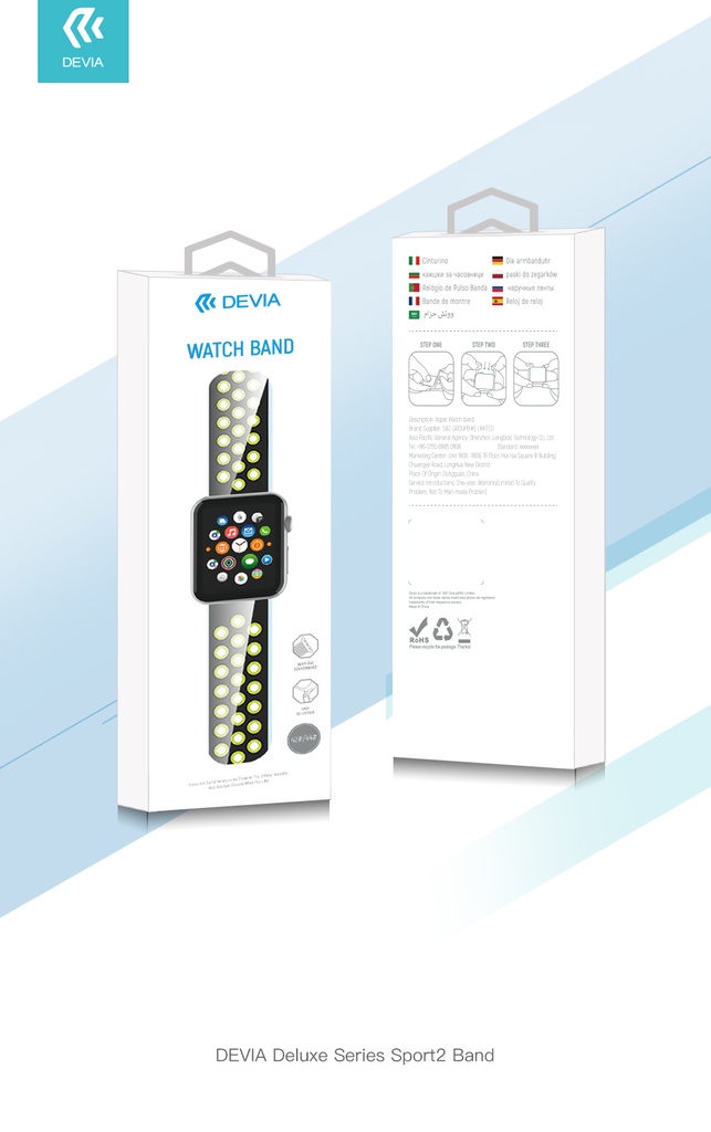 DEVIA correa SPORT Apple watch 42/44/45mm NEGRO