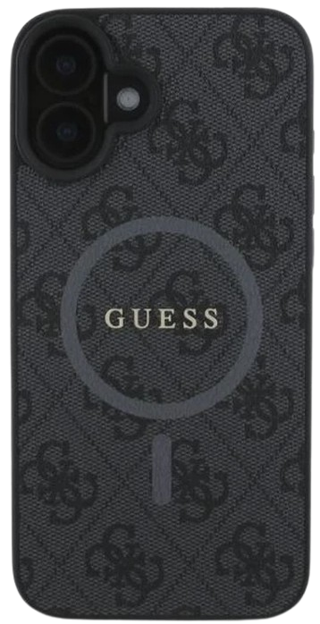 GUESS CARCASA MAGSAFE RING CLASSIC LOGO IPHONE 16 PLUS NEGRO