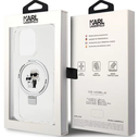 KARL LAGERFELD CARCASA MAGSAFE RINGSTAND KC IPHONE 16 PRO BLANCO