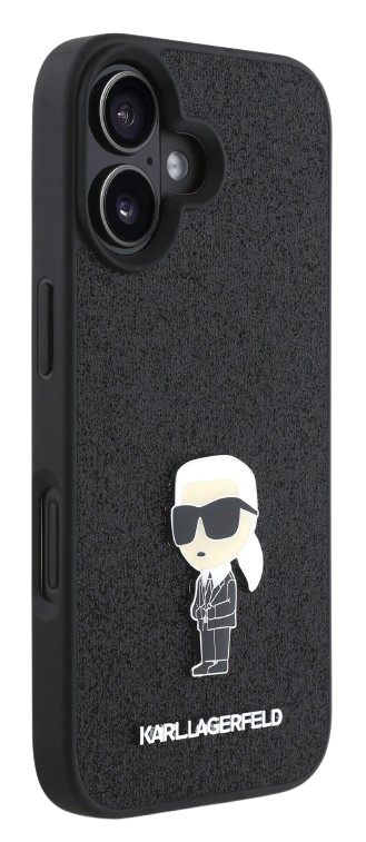 KARL LAGERFELD CARCASA GLITTER PIN IPHONE 16 PLUS NEGRO