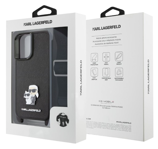 KARL LAGERFELD CARCASA K&C CROSSBODY IPHONE 16 NEGRO