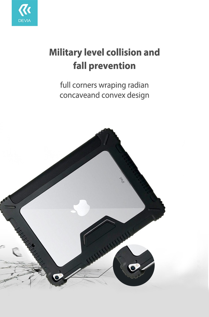 DEVIA funda ipad ANTISHOCK 11´ NEGRO Con Ranura Lapiz