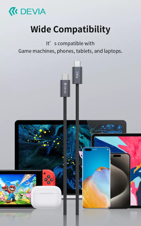 DEVIA CABLE EXTREME TIPO C - TIPO C PD 240w 2M