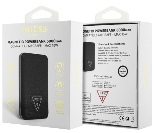 GUESS BATERIA MAGSAFE 5000 MAH TRIANGLE NEGRO