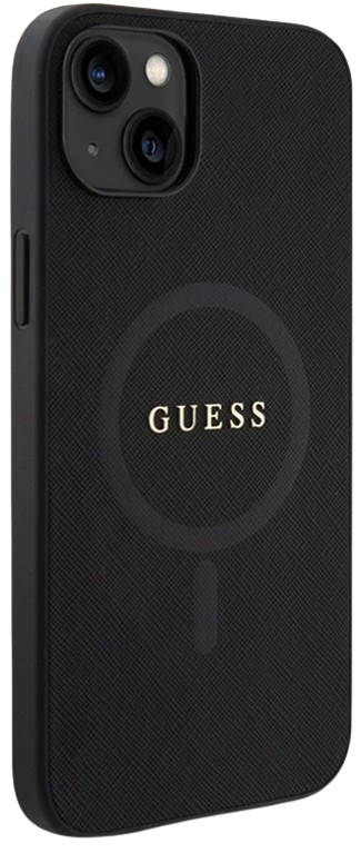 GUESS CARCASA SAFFIANO MAGSAFE IPHONE 15 PLUS NEGRO