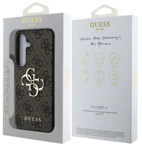 GUESS CARCASA METAL LOGO SAMSUNG GALAXY S25 MARRON