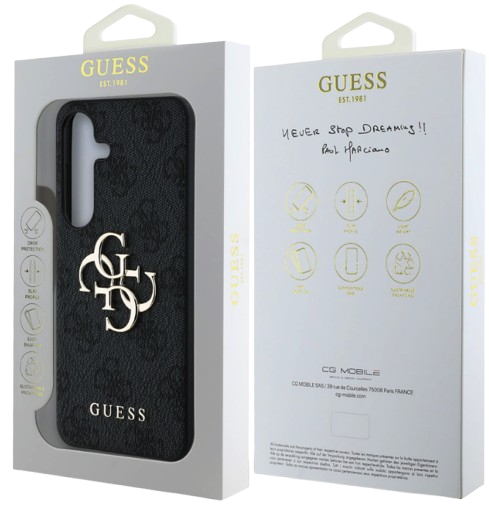 GUESS CARCASA 4G METAL LOGO SAMSUNG GALAXY S25 PLUS NEGRO