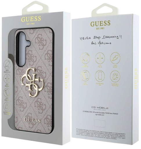 GUESS CARCASA METAL LOGO SAMSUNG GALAXY S25 ROSA