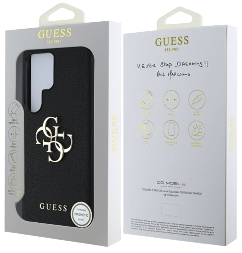 GUESS CARCASA 4G GRAINED SAMSUNG GALAXY S25 ULTRA NEGRO