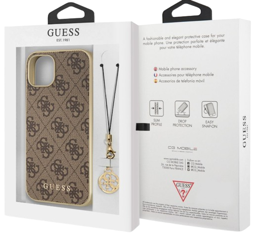 GUESS CARCASA CHARM IPHONE 13 MARRON