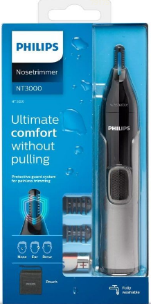 PHILIPS PERFILADOR DE NARIZ 3650 A PILAS + 3 ACCESORIOS