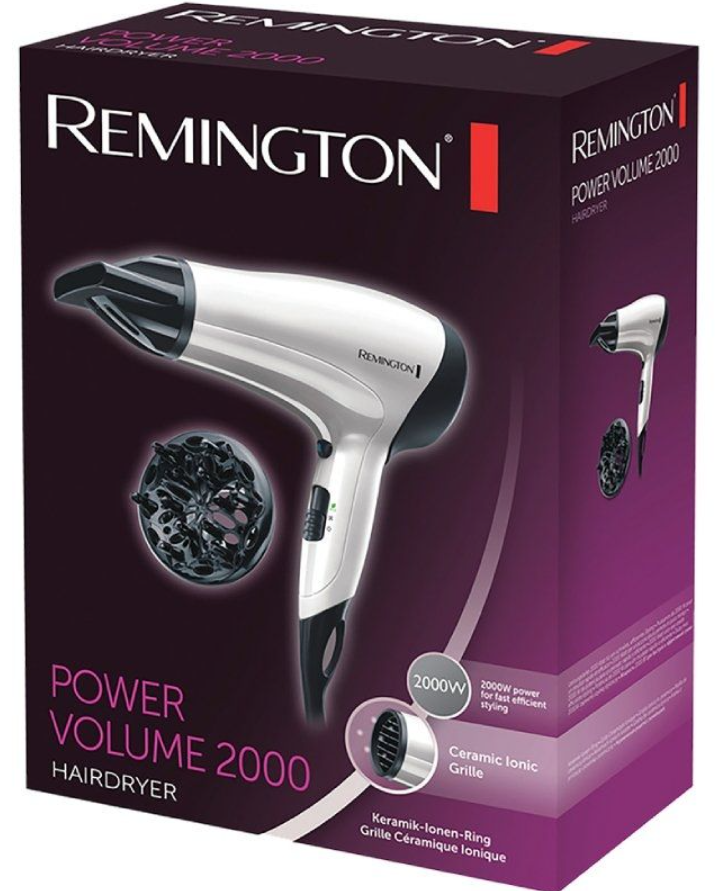 REMINGTON SECADOR DE PELO POWER VOLUME 2000W/ Iónico/ Blanco