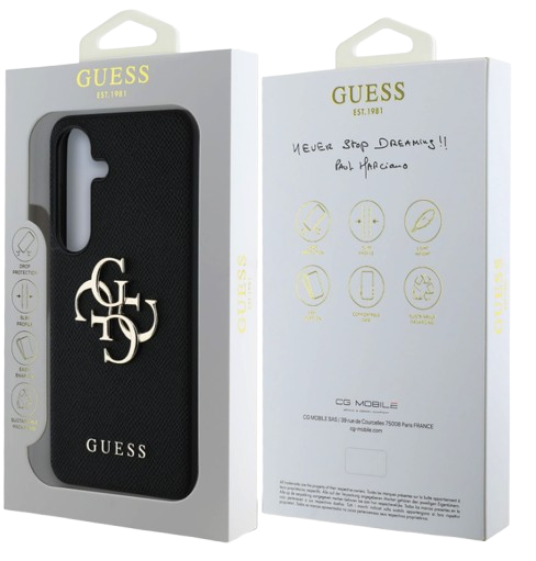 GUESS CARCASA GRAINED 4G SAMSUNG GALAXY S25 NEGRO