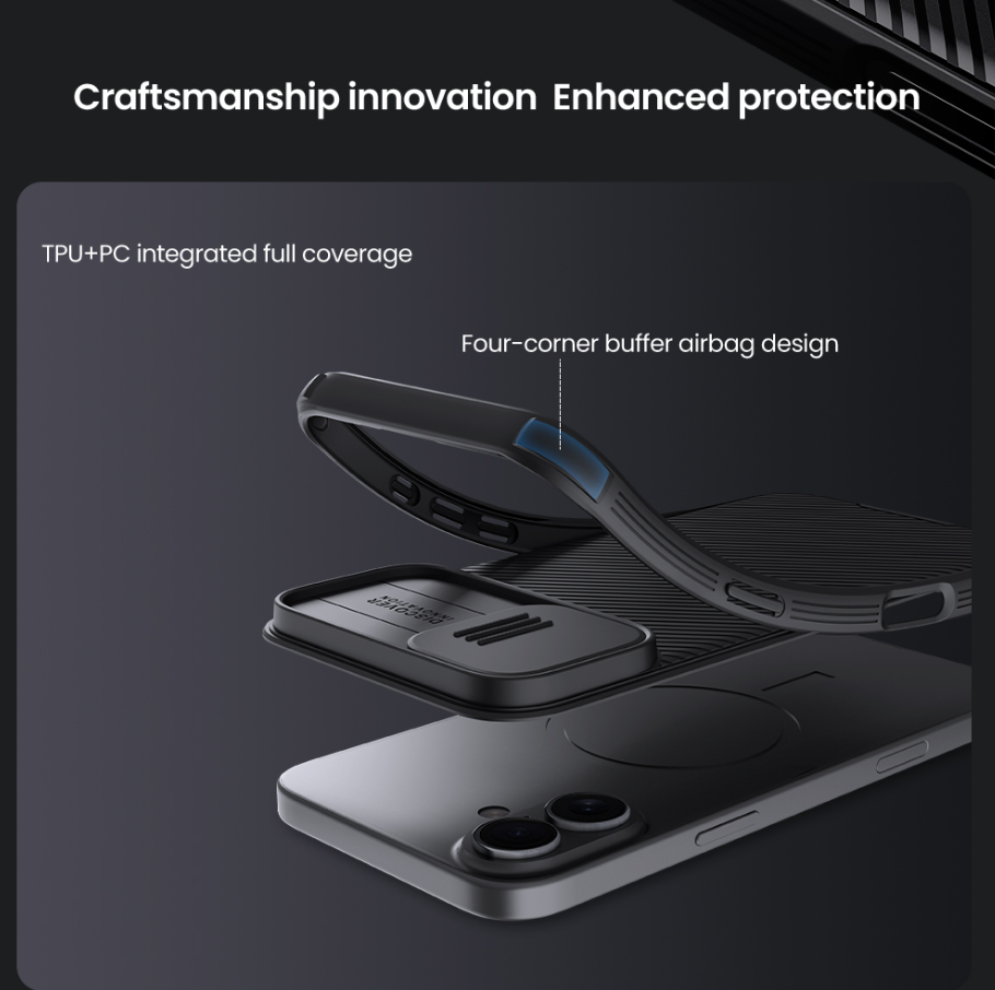 NILLKIN CARCASA CAMSHIELD IPHONE 16 NEGRO