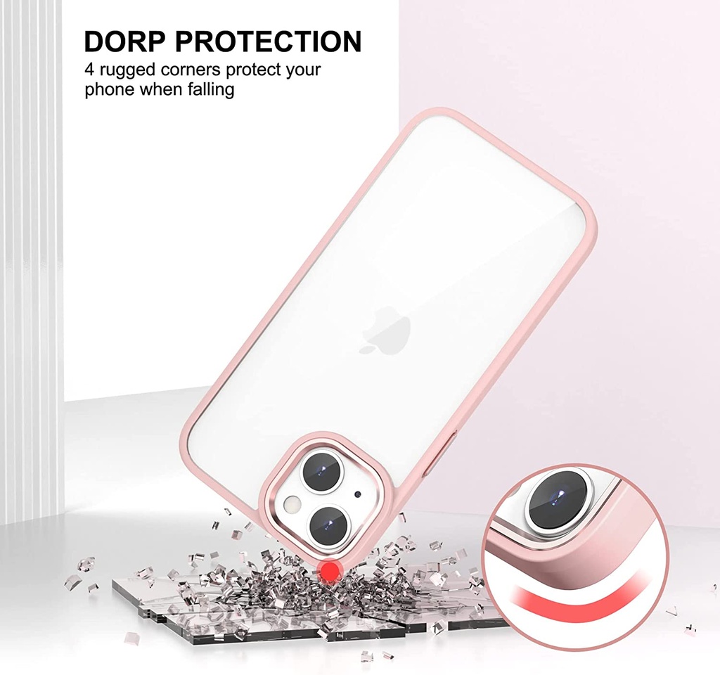 DEVIA Carcasa shockproof CRYSTAL IPhone 14 ROSA