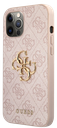 GUESS CARCASA METAL LOGO IPHONE 12 PRO MAX ROSA