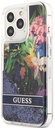 GUESS CARCASA GLITTER FLOWER IPHONE 13 PRO AZUL