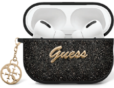 GUESS FUNDA GLITTER CHARM AIRPODS 1/2 NEGRO