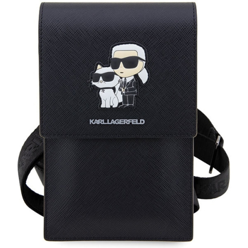 KARL LAGERFELD BANDOLERA SAFFIANO K&C NFT NEGRO