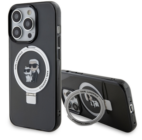 KARL LAGERFELD CARCASA MAGSAFE RINGSTAND IPHONE 13 PRO MAX NEGRO