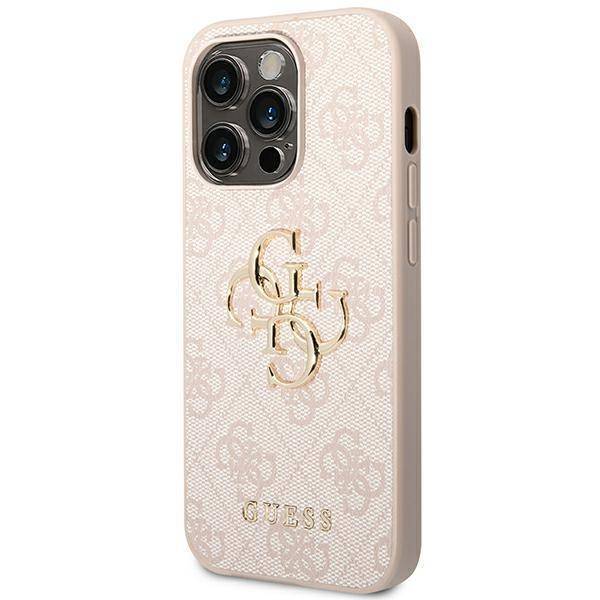 [GUHCP14X4GMGPI] GUESS CARCASA  METAL  LOGO IPHONE 14 PRO MAX ROSA