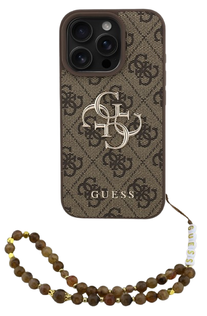 GUESS CARCASA 4G STRAP IPHONE 13 PRO MAX MARRON