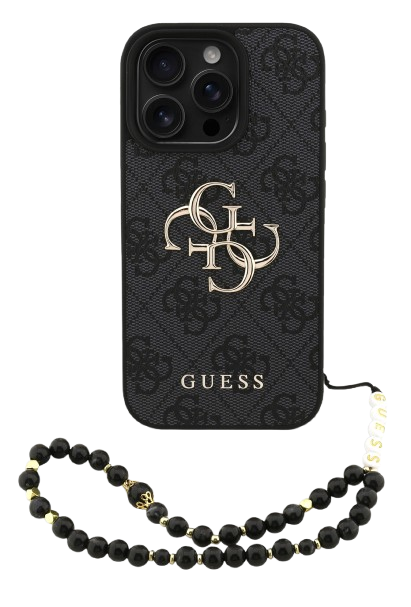 [GUHCP15XP4GMGSK] GUESS CARCASA 4G STRAP IPHONE 15 PRO MAX NEGRO