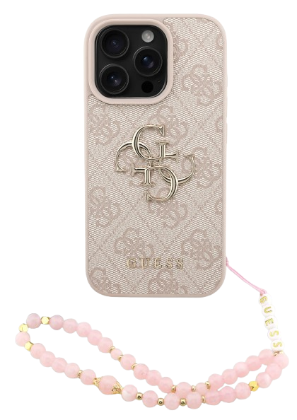 GUESS CARCASA 4G STRAP IPHONE 16 PRO MAX ROSA
