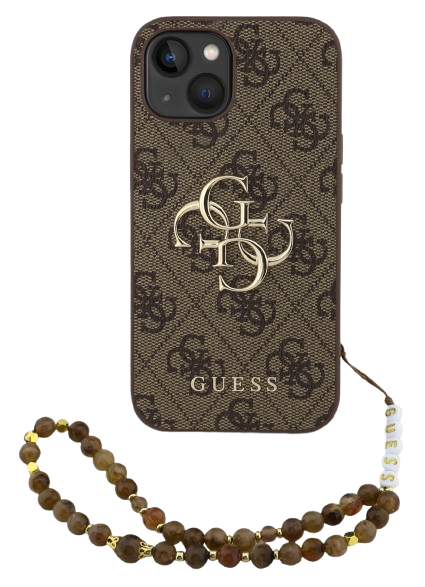 GUESS CARCASA 4G STRAP IPHONE 16e MARRON