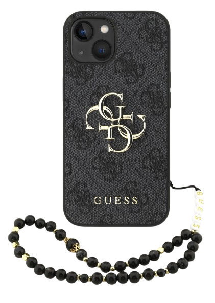 GUESS CARCASA 4G STRAP IPHONE 16e NEGRO