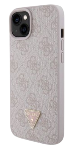 [GUHCP15SP4TDPP] GUESS CARCASA 4G TRIANGLE STRASS IPHONE 15 ROSA