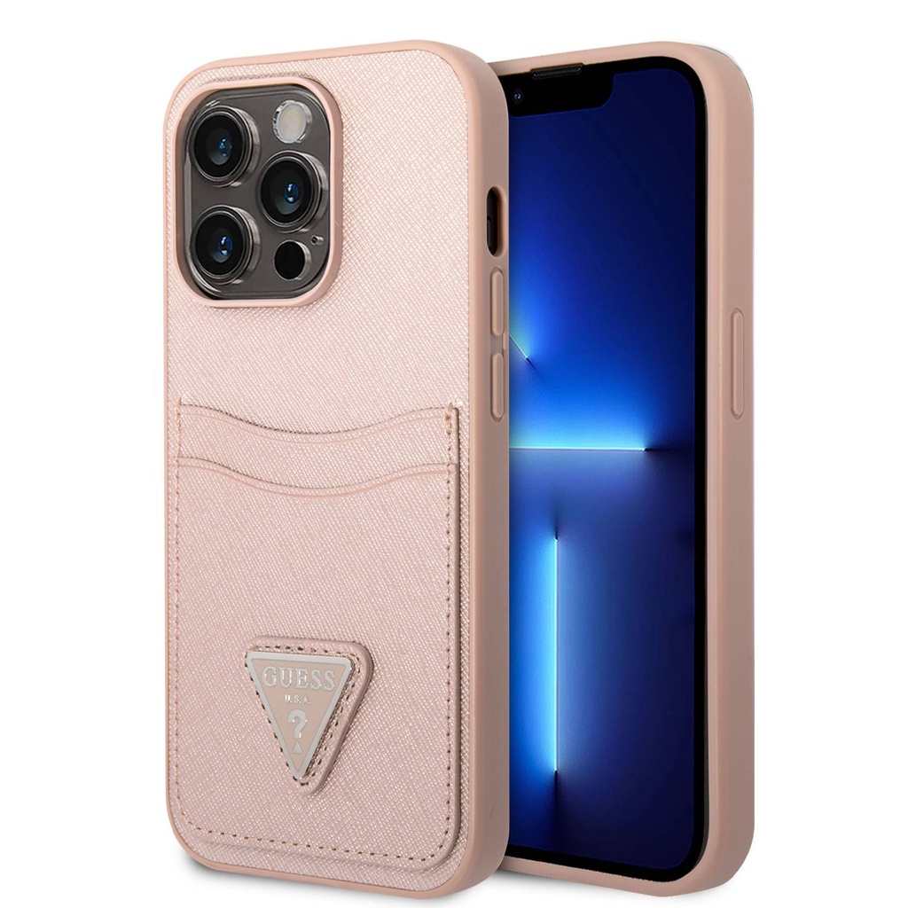 GUESS CARCASA CARD IPHONE 14 PRO ROSA